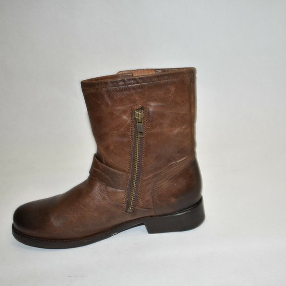 Frye Vicky Engineer Boot Chocolate Brown Leather 3478818 Size 8.5 B - Picture 4 of 8